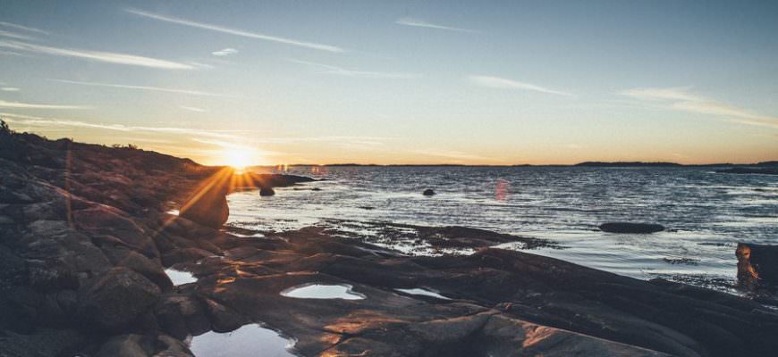solnedgang ved skærgården